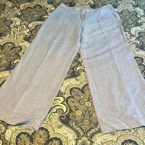 NWOT Ann Taylor Loft linen blend wide leg pants 14 tall
